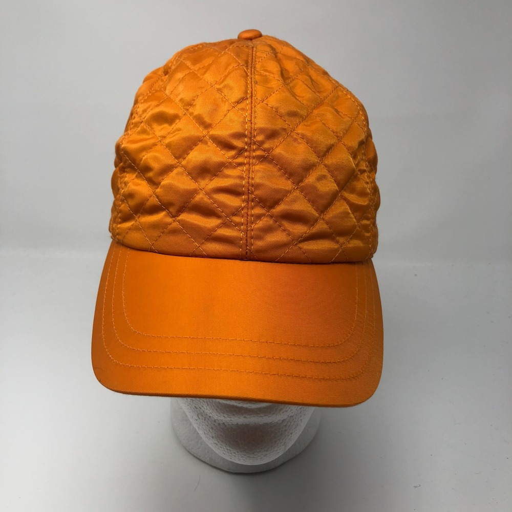 Betmar New York Quilted‎ Orange Baseball Cap Adjustable Hook and Loop Closure